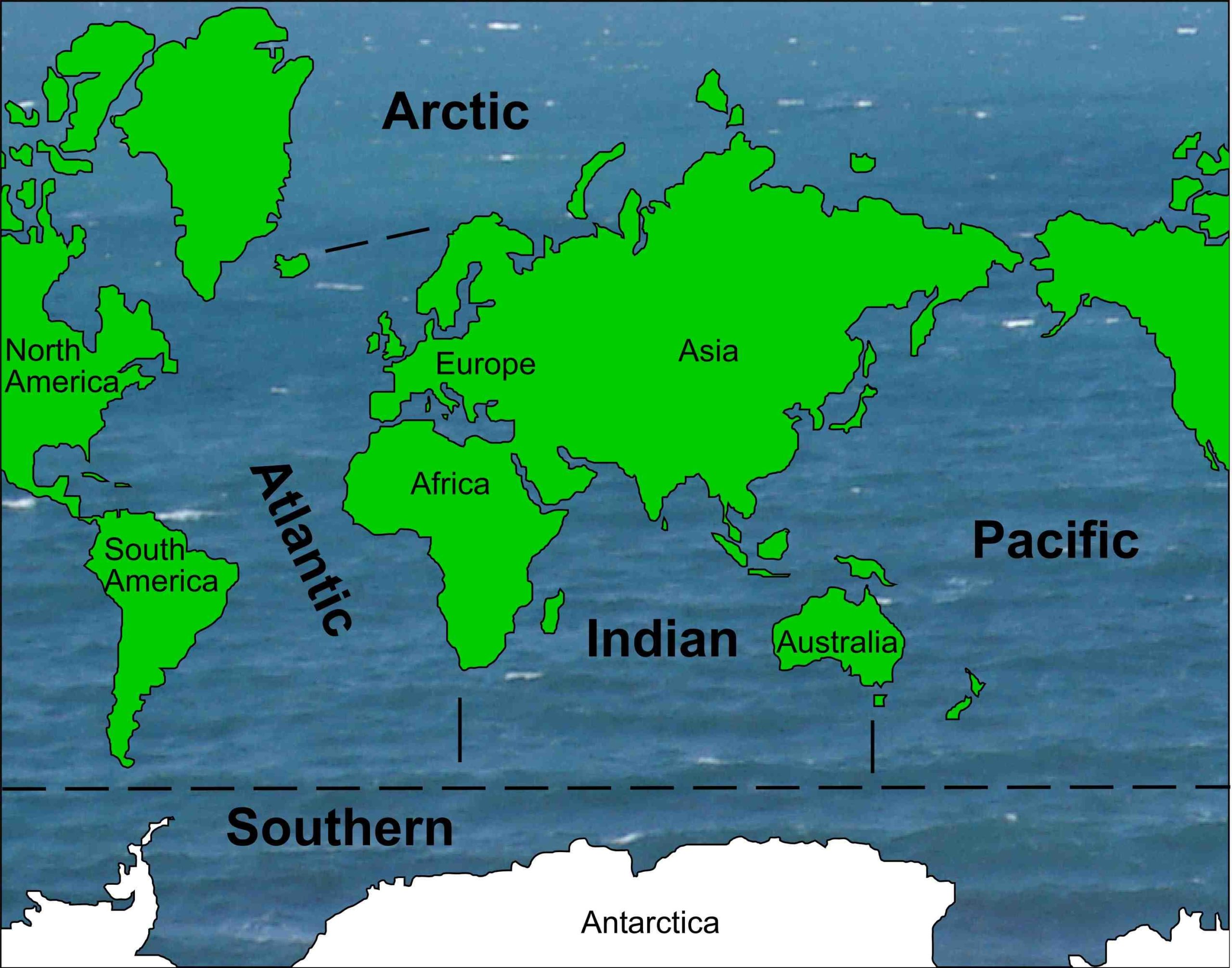 Quels sont les 6 continents et les 5 océans ?